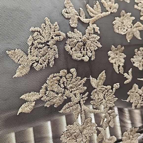 Torrid Sheer Mesh Short Sleeve Top with Floral Embroidery - Picture 2 of 9